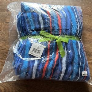 Vera Bradley Cobalt Stripe Throw Blanket
